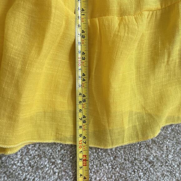 J Gee Plus Size 2X Yellow Puff Sleeves Tiered Smocked Midi Dress Resort Sundress - Picture 12 of 12